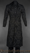 Black Chenille Brocade Coat
