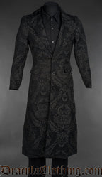 Black Chenille Brocade Coat