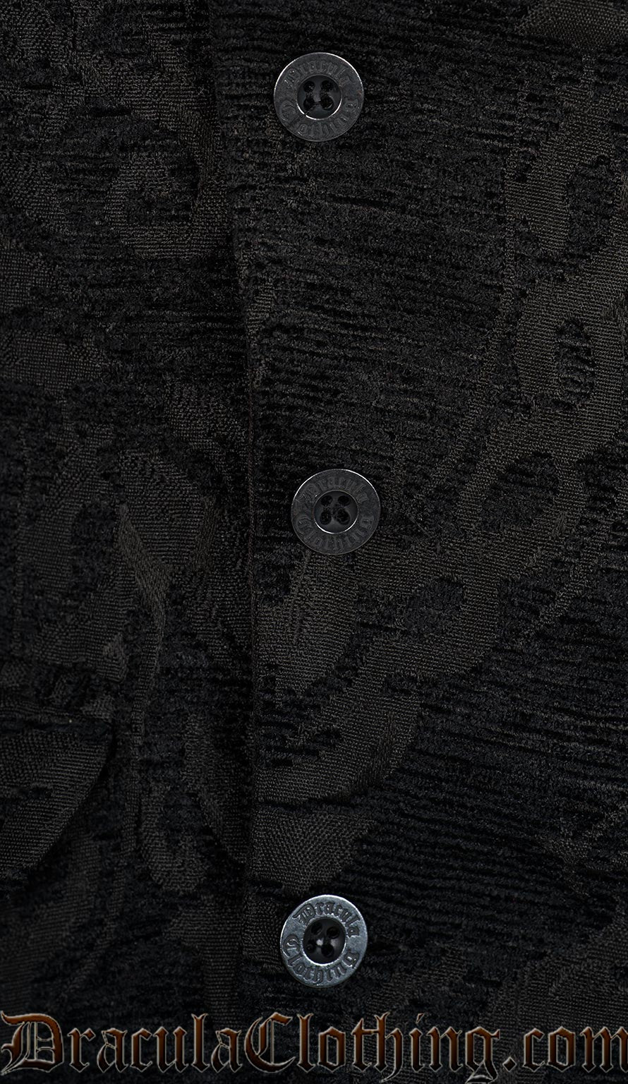 Black Chenille Brocade Double Breasted Waistcoat