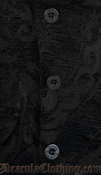 Black Chenille Brocade Double Breasted Waistcoat