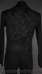 Black Chenille Brocade Double Breasted Waistcoat