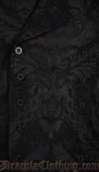 Black Chenille Brocade Double Buttoned Vest