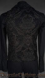 Black Chenille Brocade Double Buttoned Vest