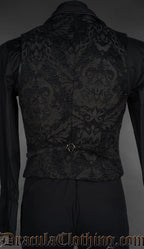Black Chenille Brocade Goth Victorian Vest