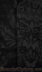 Black Chenille Brocade Hooded Suit Jacket