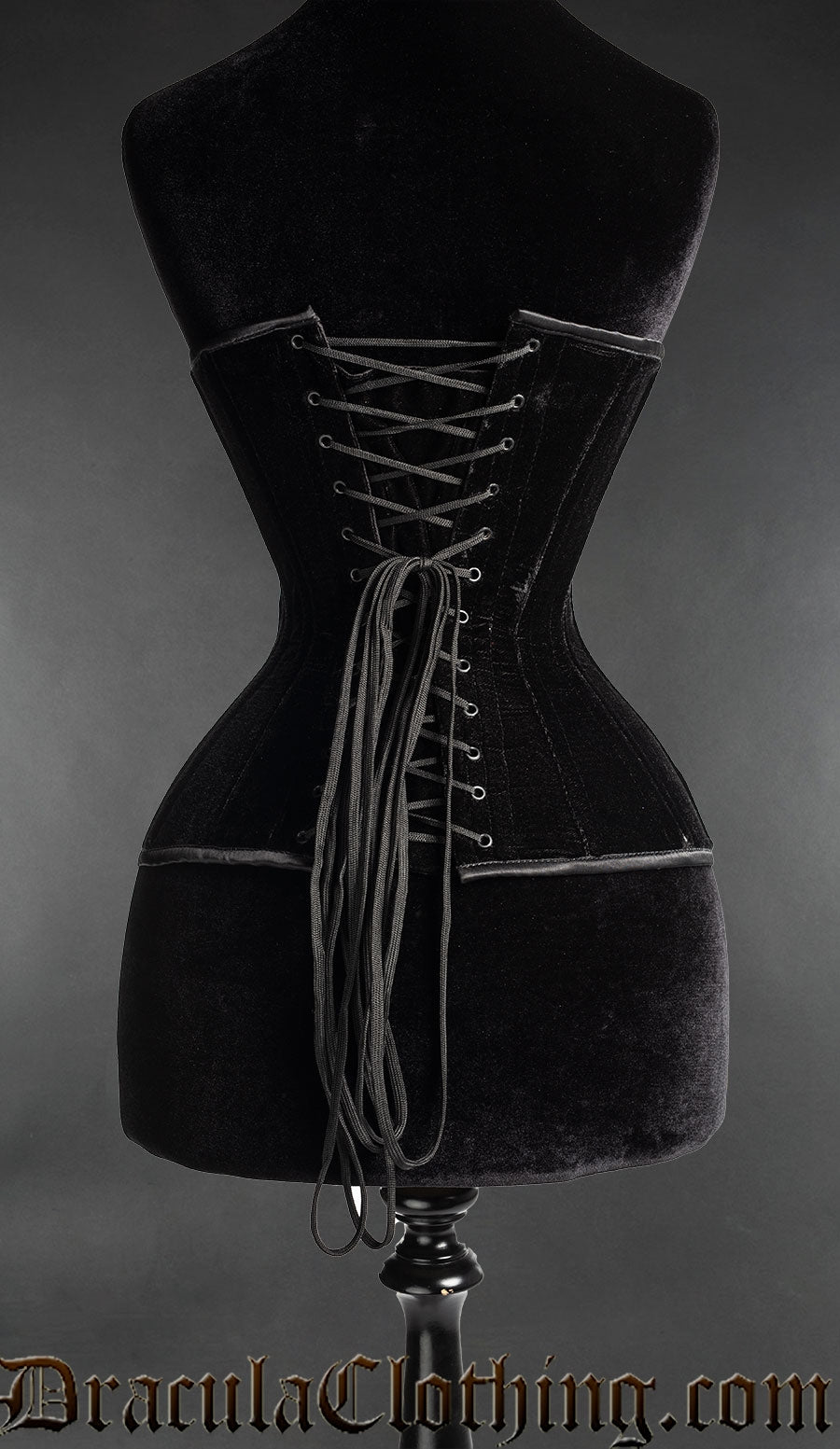 Black Clasp Velvet Extreme Waist Corset