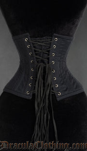 Black Cotton Double Boned Waist Cincher