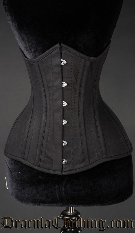 Full length extreme waist corset made with black cotton