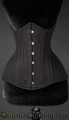 Full length extreme waist corset made with black cotton