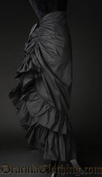 Black Cotton Two Layer Bustle Skirt