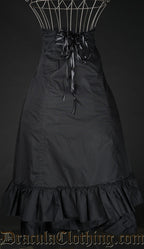 Black Cotton Two Layer Bustle Skirt