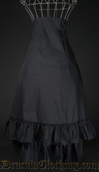 Black Cotton Two Layer Bustle Skirt