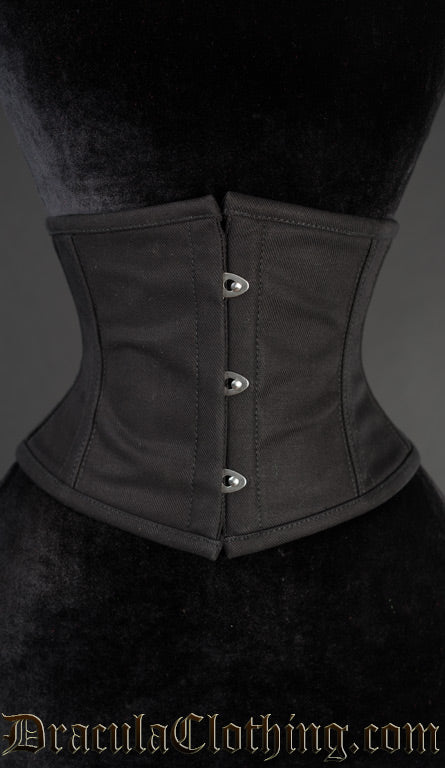 Black waist cincher made with black cotton