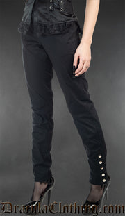 Black Five Button Pants