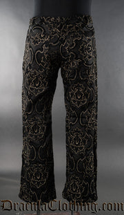 Black Jacquard Boots Pants