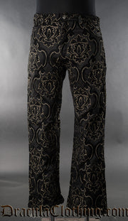 Black Jacquard Boots Pants