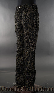 Black Jacquard Laced Pants