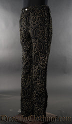 Black Jacquard Laced Pants