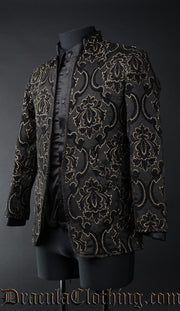 Black Jacquard Nehru Jacket