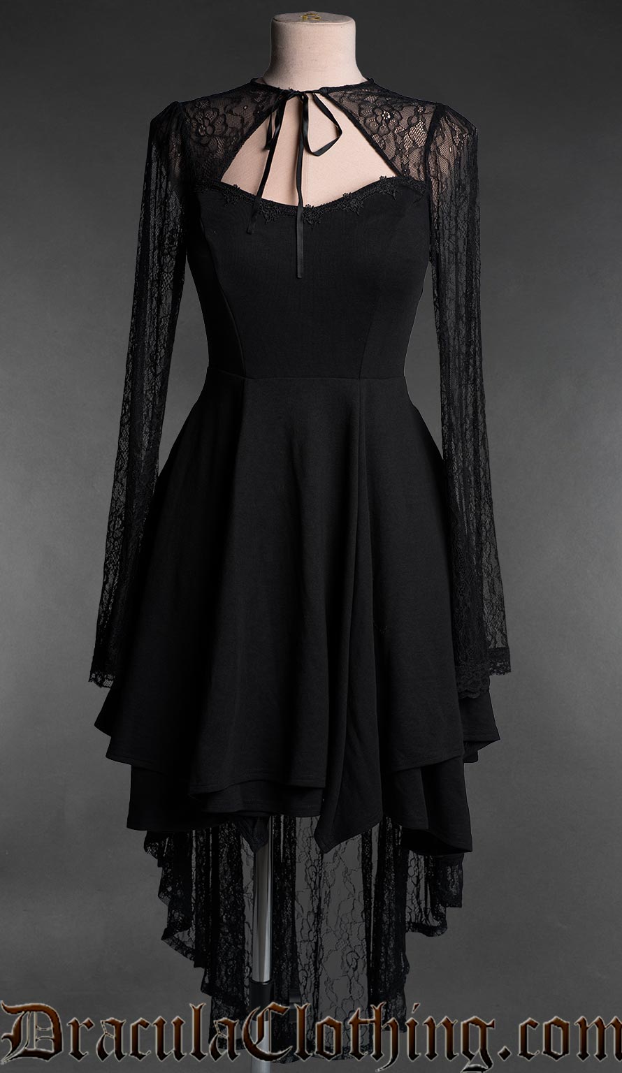 Black Lace Asymmetrical Dress