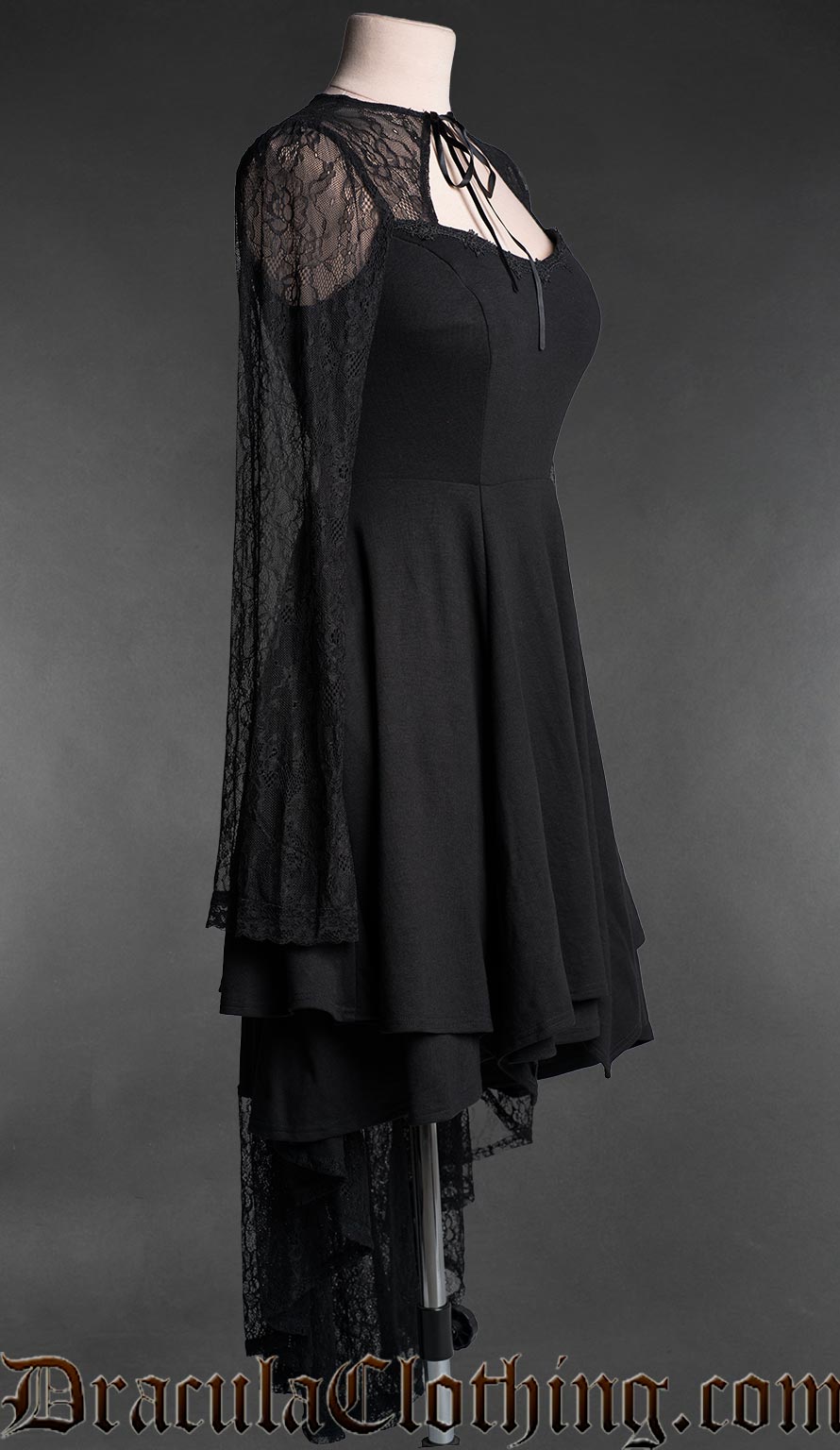 Black Lace Asymmetrical Dress