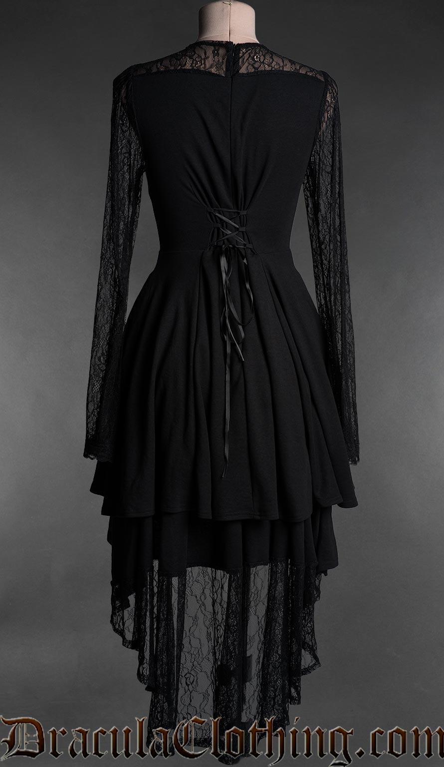 Black Lace Asymmetrical Dress