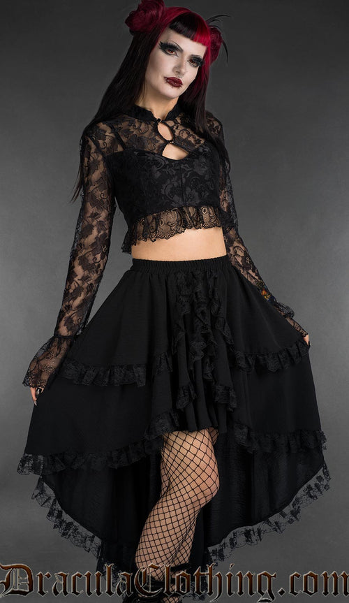 Black Lace Crop Top