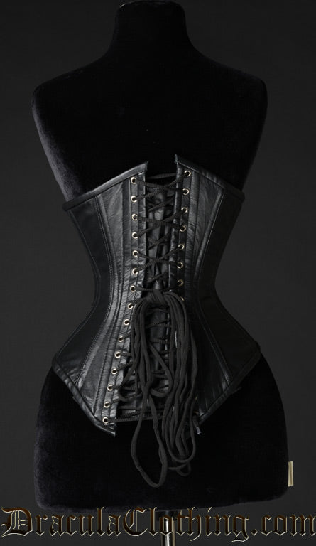 Black Leather Officer Corset