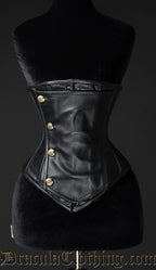 Black Leather Officer Corset