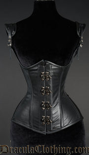 Black Leather Princess Clasp Corset