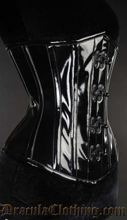 Black PVC Pointed Clasp Corset