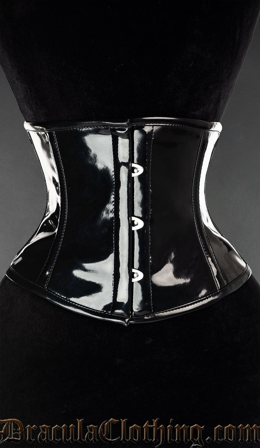 Women's black waist cincher made with pvc material