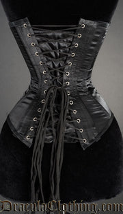 Black Satin Clasp Overbust Corset