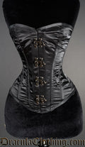 Black Satin Clasp Overbust Corset