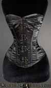 Black Satin Clasp Overbust Corset