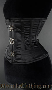 Black Satin Waspie Clasp Corset