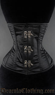 Black Satin Waspie Clasp Corset