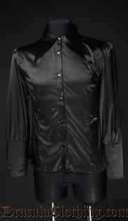 Black Satin Cravat Shirt