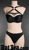 Black Satin Harness Bra