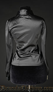 BLACK SATIN MARQUESS BLOUSE