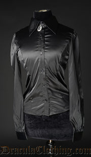 BLACK SATIN MARQUESS BLOUSE