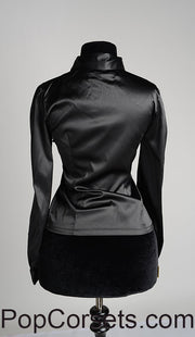 BLACK SATIN MARQUESS BLOUSE