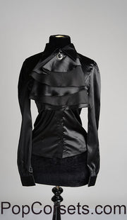 BLACK SATIN MARQUESS BLOUSE