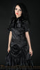 BLACK SATIN PANEL CRAVAT BLOUSE