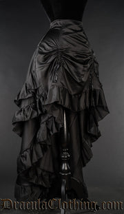 Black Satin Layer Bustle Skirt