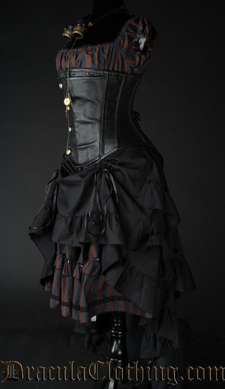 Black Leather Officer Corset