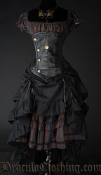 Black Leather Officer Corset