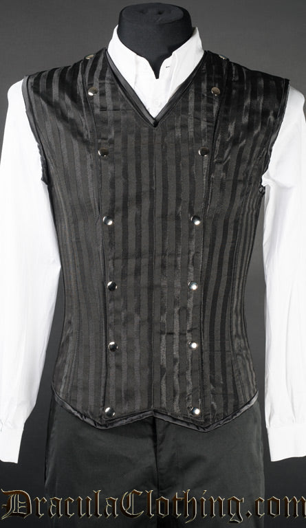 Men's Black Striped V-Shaper