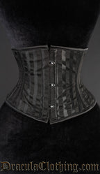Black striped waist cincher with vertical stripes
