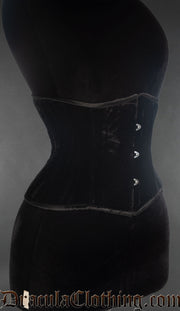 Black Velvet Double Boned Waist Cincher